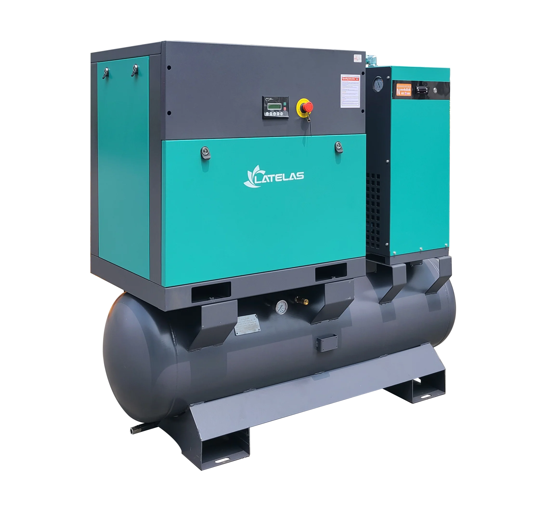 High efficiency IP54 2m3/min 8bar integrated variable speed screw air compressor