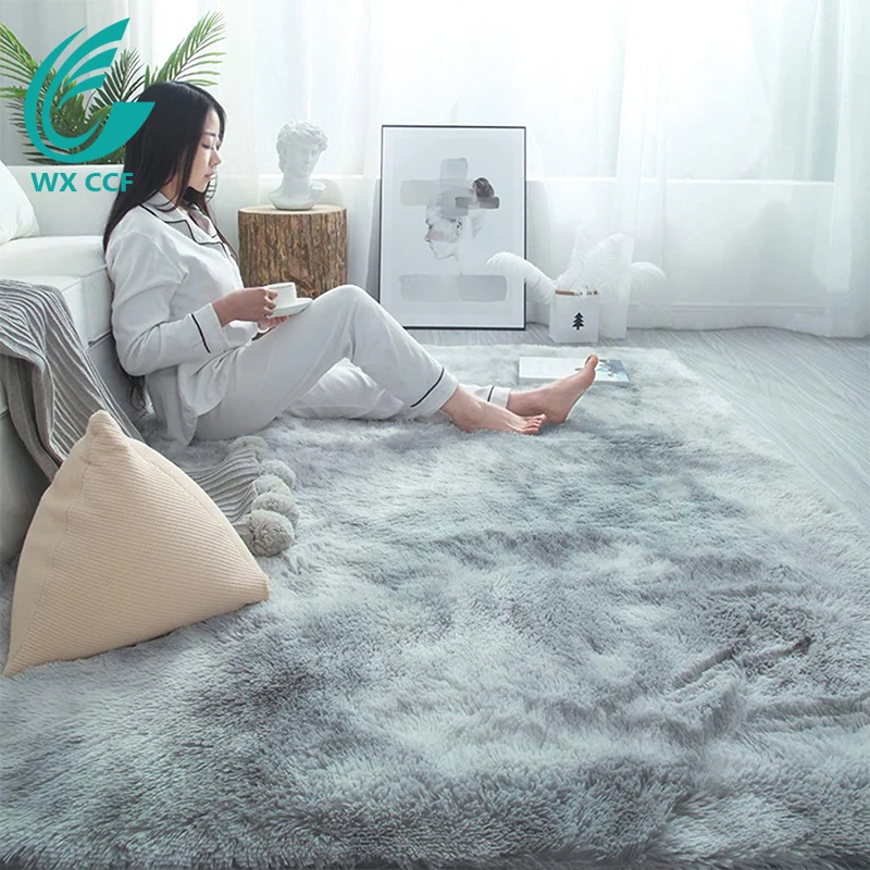 WXCCF Hot selling colorful soft velvet shaggy washing machine area rugs for living room carpet luxury