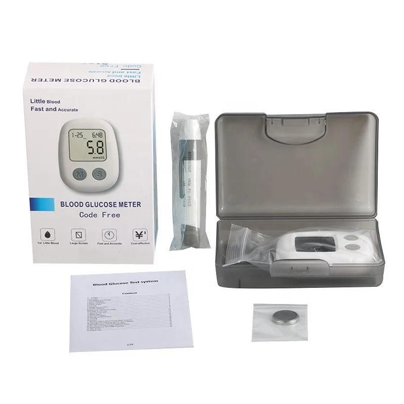 OEM Wholesale Portable Small Digital Blood Glucose Monitor Sugar Test System with 50 test Strip Paper and Needles Kit