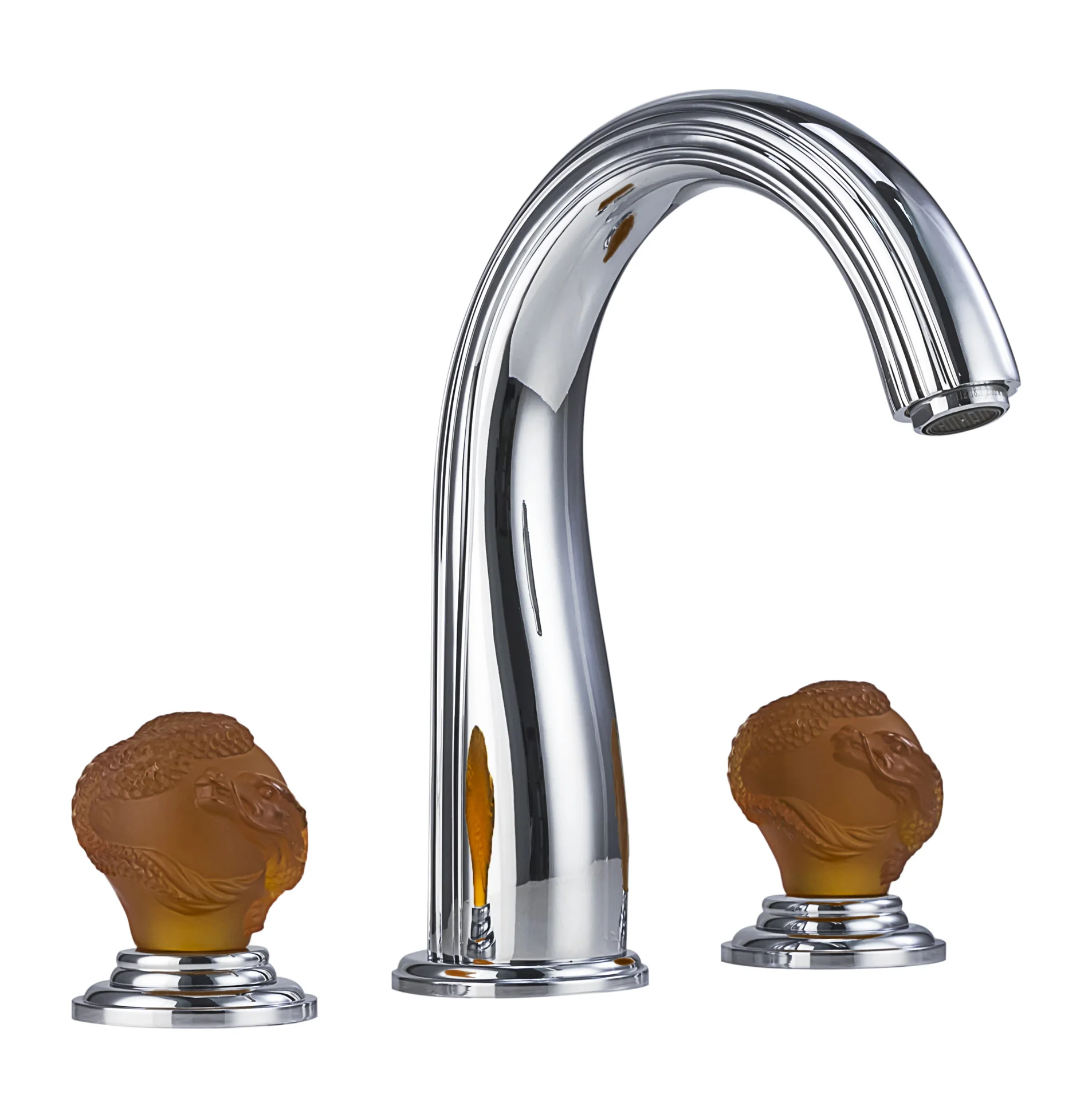 Kaiping New style Popular Main Body Glaze Dual Handle Brass European Artistic Basin Faucet