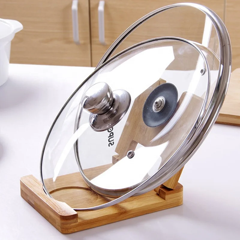 Custom Logo Chopstick and Spoon cooking utensil holder foldable bamboo spoon rest pot lid holder