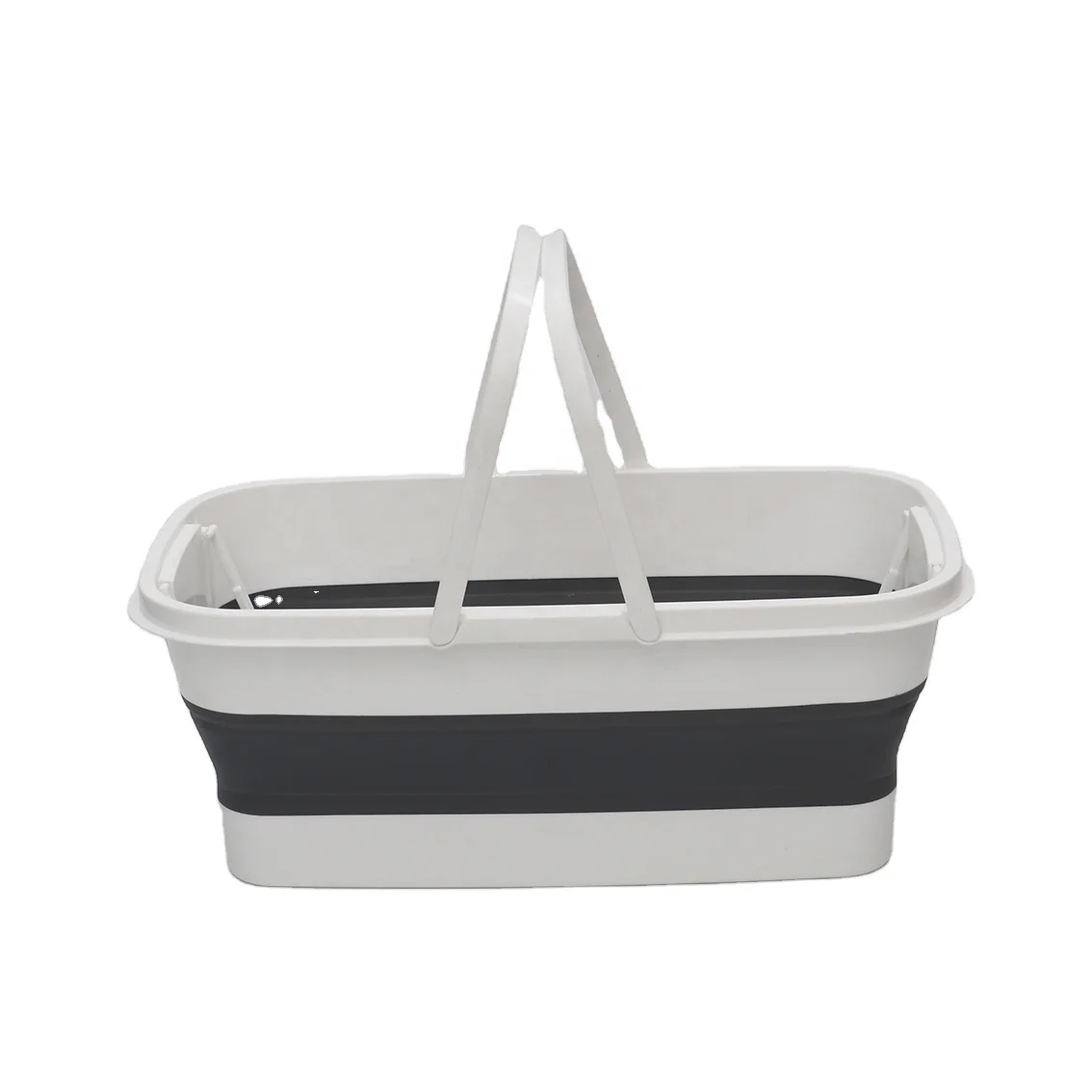 Multifunctional PP Plastic Mop Bucket Foldable Outdoor Picnic Storage Box with Hanging Function Clean Style Organizer Basket