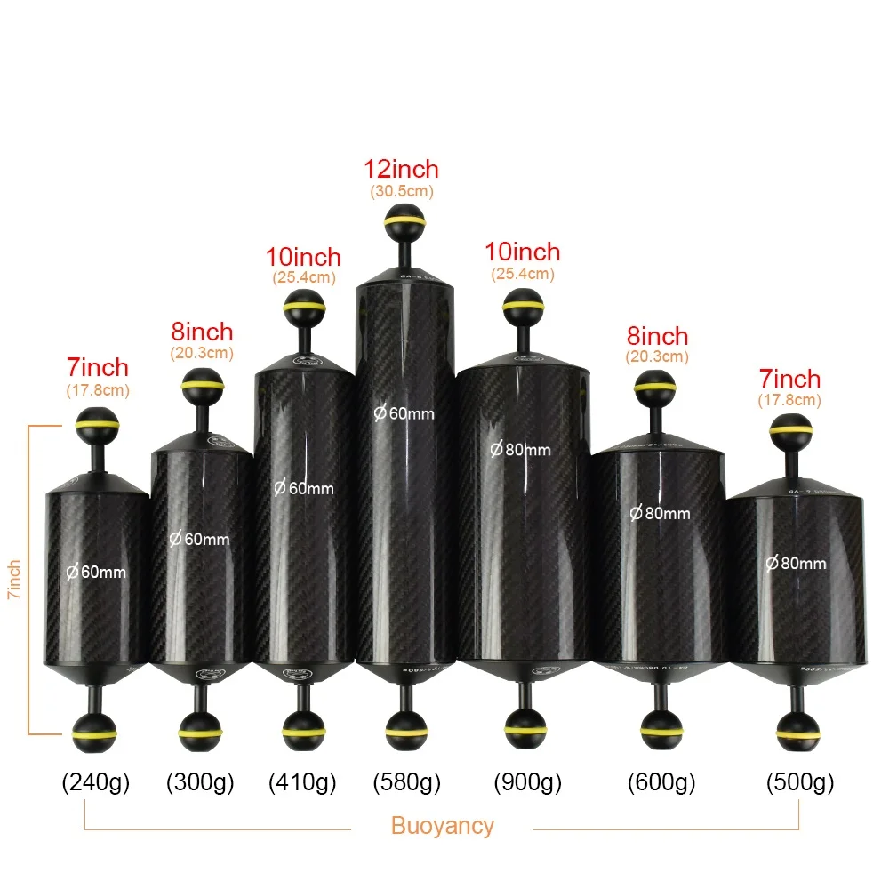 Seafrogs Scuba diving floating arm  D60*6inch -12 inch 350g -600g  for underwater photography  Buoyancy aluminum alloy arm