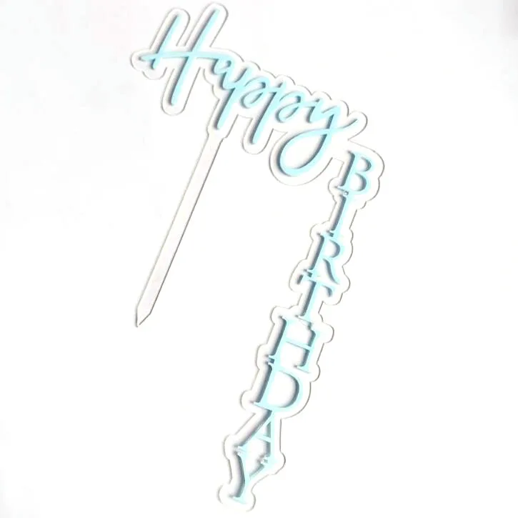 
13 Color Choice Birthday Cake Decoration Happy Birthday Acrylic Right Angle Shaped Cake Topper In China Cheap Price 