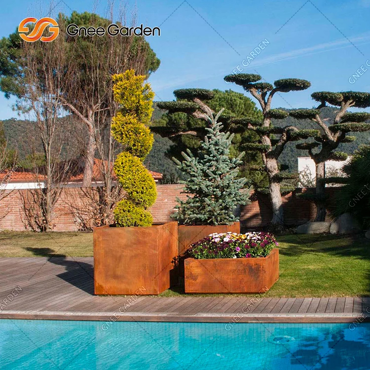 Corten Steel Large Metal Garden Planter Corten Steel Flower Pot