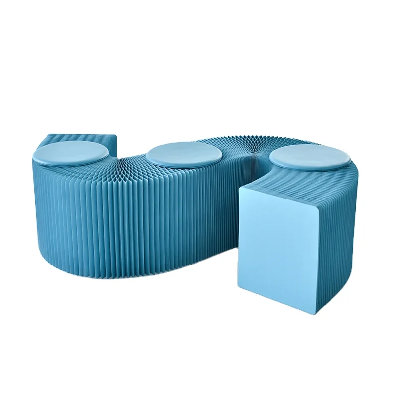 modern living room compress fold kraft paper stool