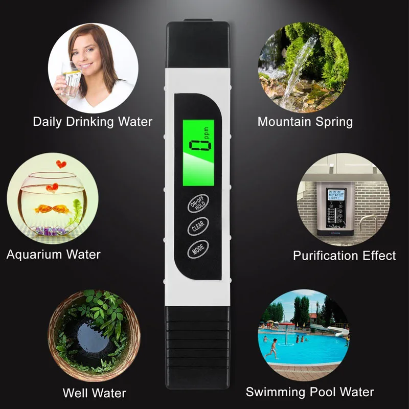 Water Pentype EC Meter Testers for Drinking Water NPT-CD501 TDS EC Water Quality Test TDS PH EC Temp Meter Pen for Hydroponics