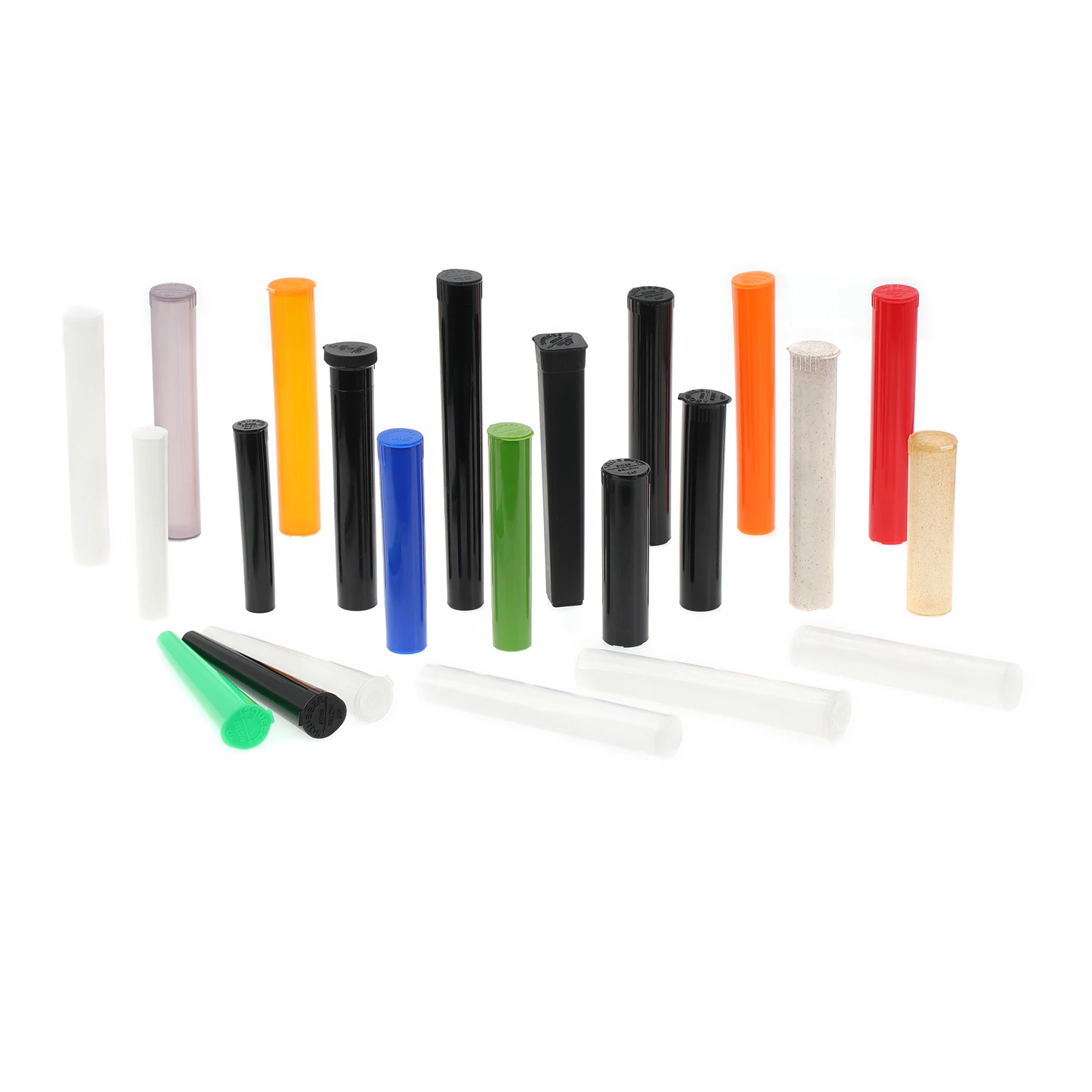 19*116mm 19* 120 19*98mm Child Resistant Plastic Tute, Custom Color/Logo/Size Plastic Black/White Tube for Packaging Roll
