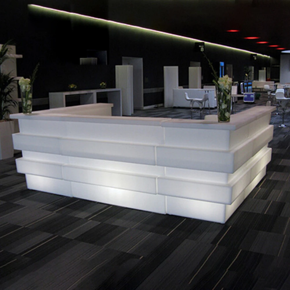 Combinable Counter Table Mobile Bar Furniture Illuminated Straight Led Building Blocks Bar Counter With Led Light Nightclub