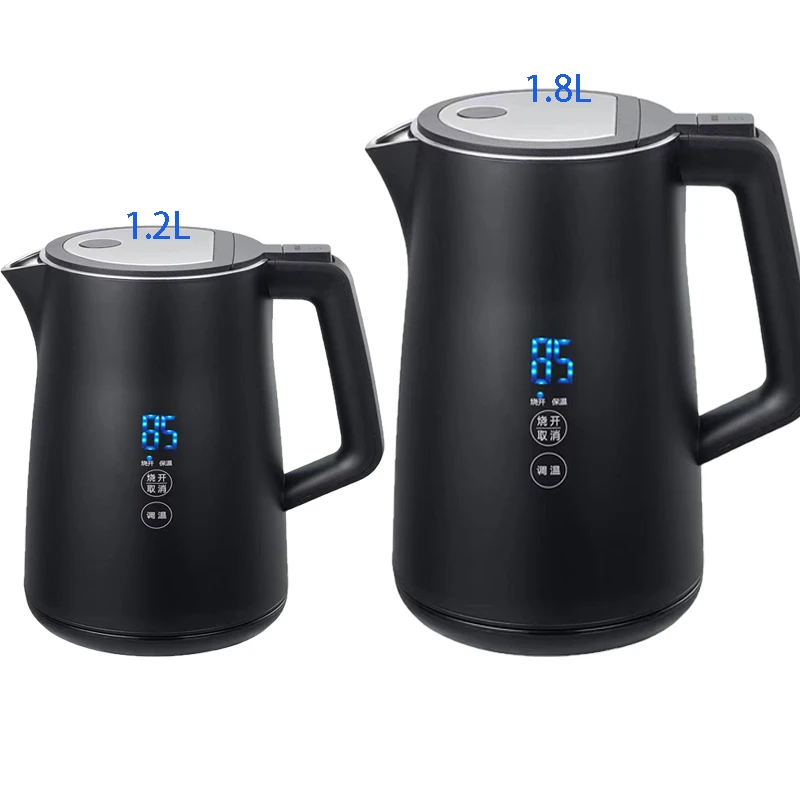 Home Smart appliances touch panel new color black mini 1.2l 1L electric kettle led light for travel car hotel
