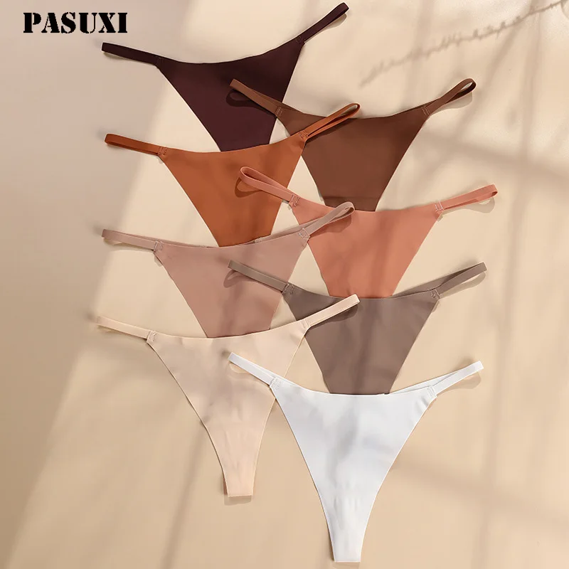 PASUXI Wholesale Laser Cutting One Piece Female Seamless Underwear Ice Silk Briefs Women Traceless Panties