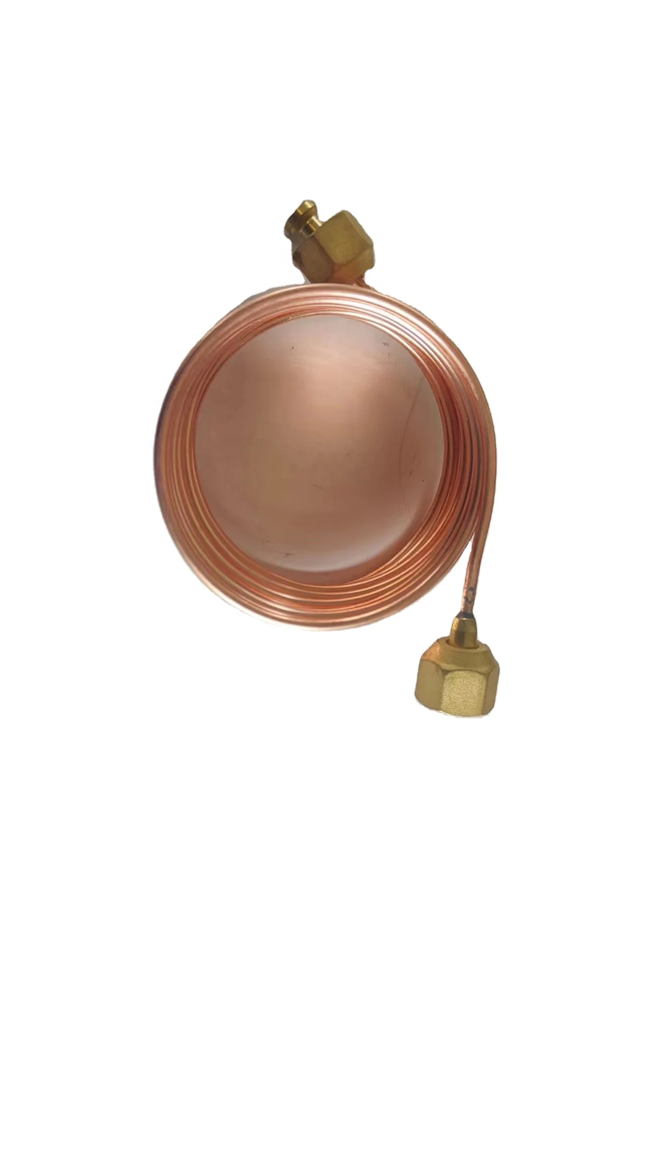 Copper Capillary Tube with Bass Nuts Connecting Coil Pipe Refrigeration Soft Flexible Copper Capillary Tube