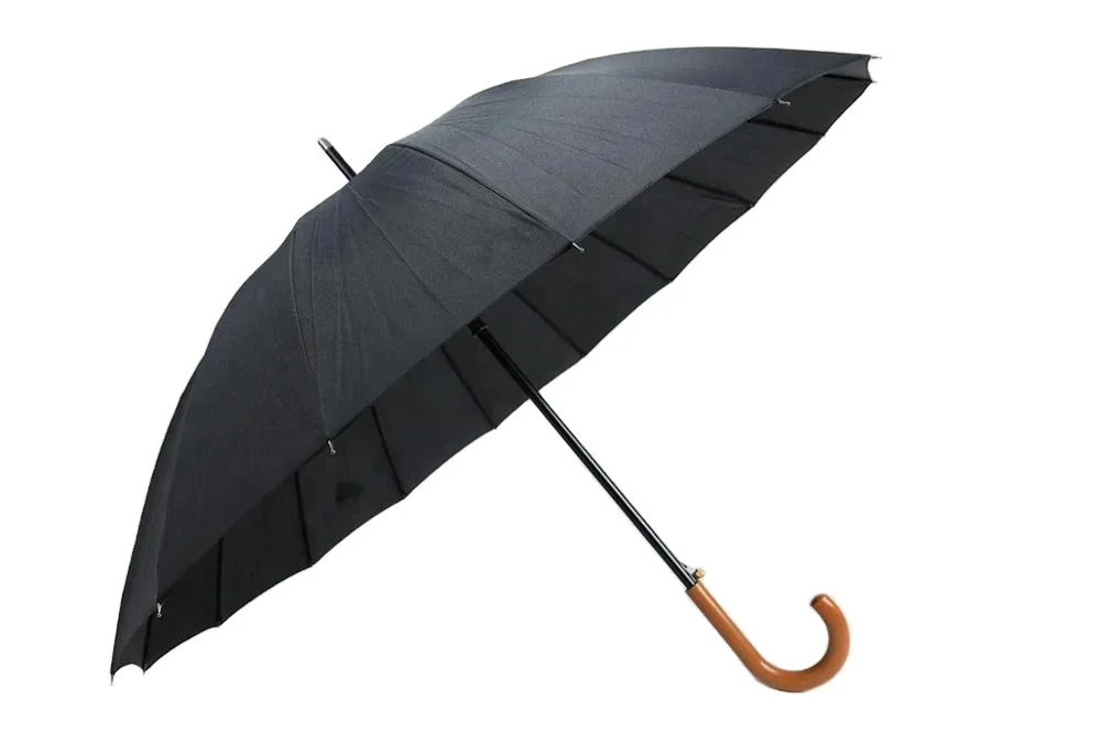 straight umbrellas wooden handle custom painting print fabric stick umbrella with logo for the rain cheap promotion gift