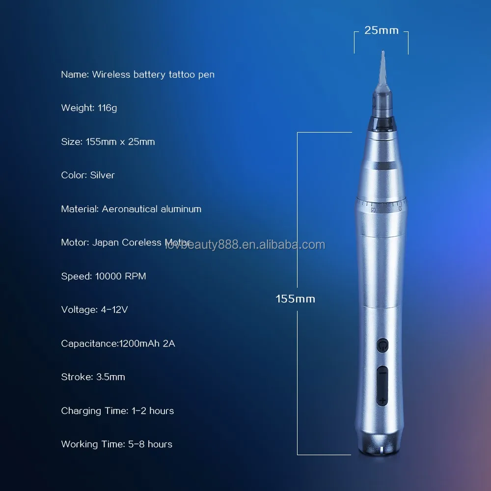 Newest Custom PMU Tattoo Machine Eyebrow Permanent Makeup Universal Cartridge Microblading Electric Tattoo Pen For Eyebrow Lip