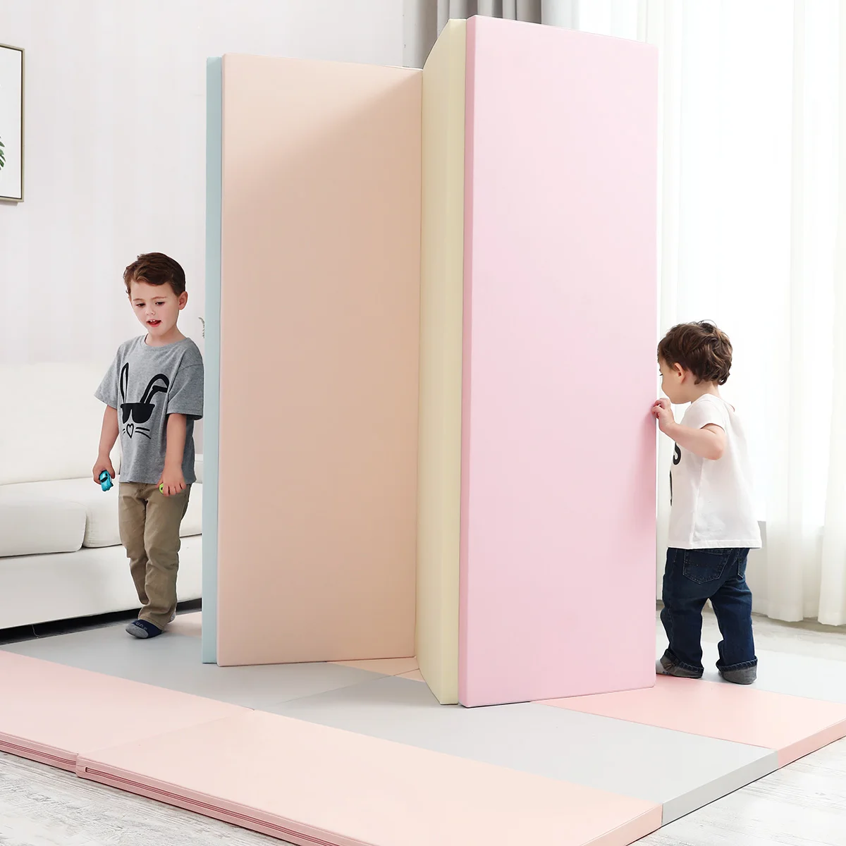 Складной детский игровой коврик XPE для ползания комнатный спортзала с внутренней