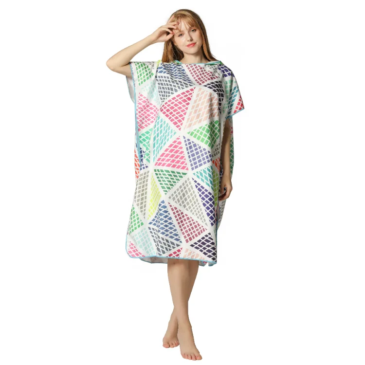 Custom pattern quick-drying surf bath towel robes cloak Hooded bathrobe Hooded beach towel