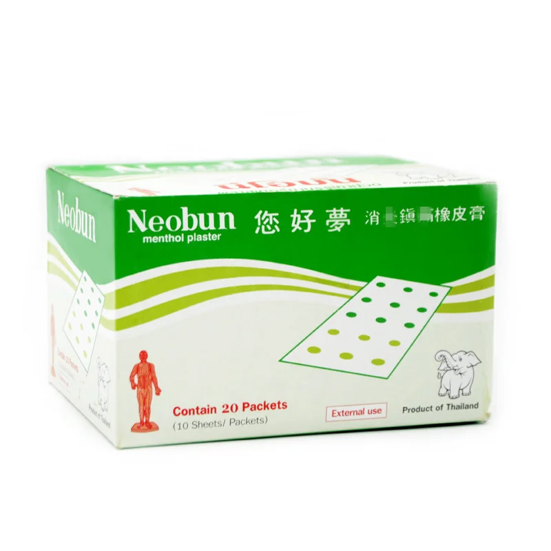Top Sale Thailand Neobun Anti Inflammation For Back Shoulder And Knee Joints Pain Relief Menthol Patch