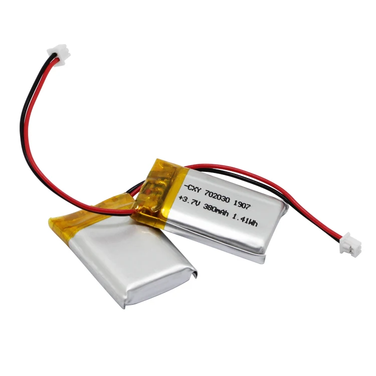Lithium Polymer CE Certification Battery 702030P 380mAh 3.7v with protection board