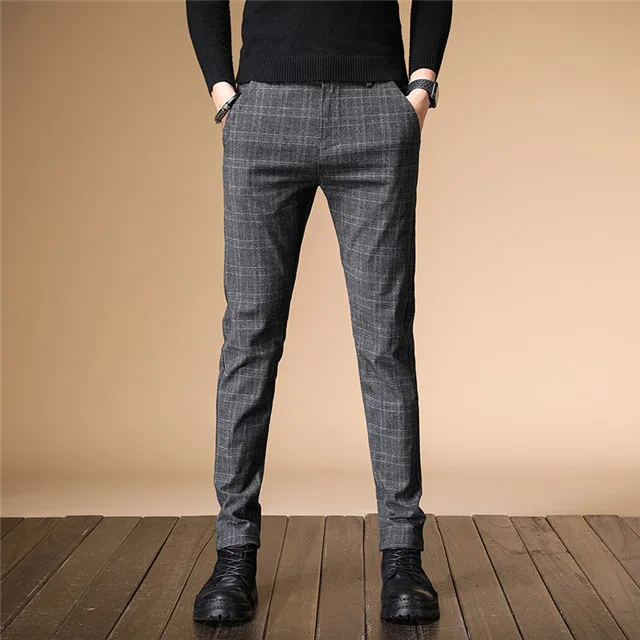 
2019 OME latest trousers casual check pencil pants narrow trousers new style 2013 men casual pants trousers 