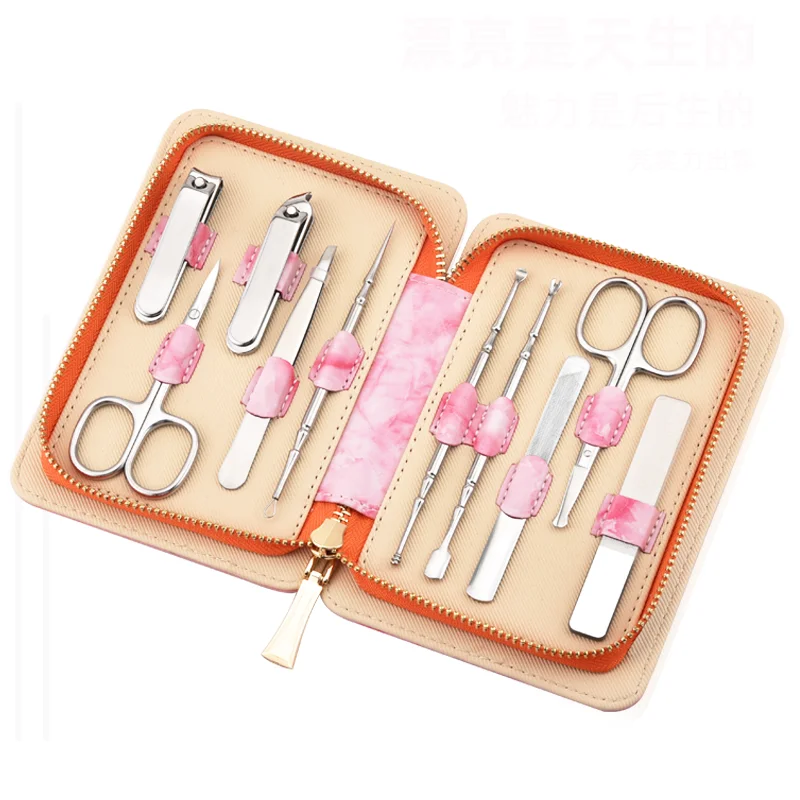 stainless steel manicure cutter 10 pieces Pedicure Manicure Set Professional Custom Nail Tool Kit 10Pcs Nail Clippers Set