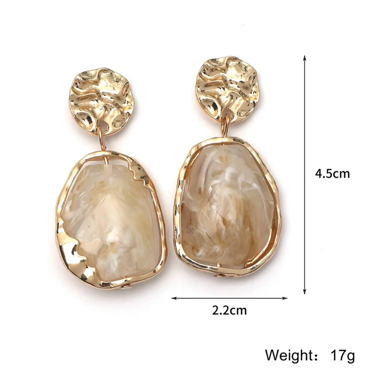 YW High Quality New Style Earring Retro Resin Earnail Summer Jewelry For Women Earrings