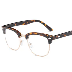 2021 Custom Logo Metal Rim Clear Lens UV400 Italy Design Retro Myopia Glasses Wholesale Custom Eyeglasses Frame gafas hombre