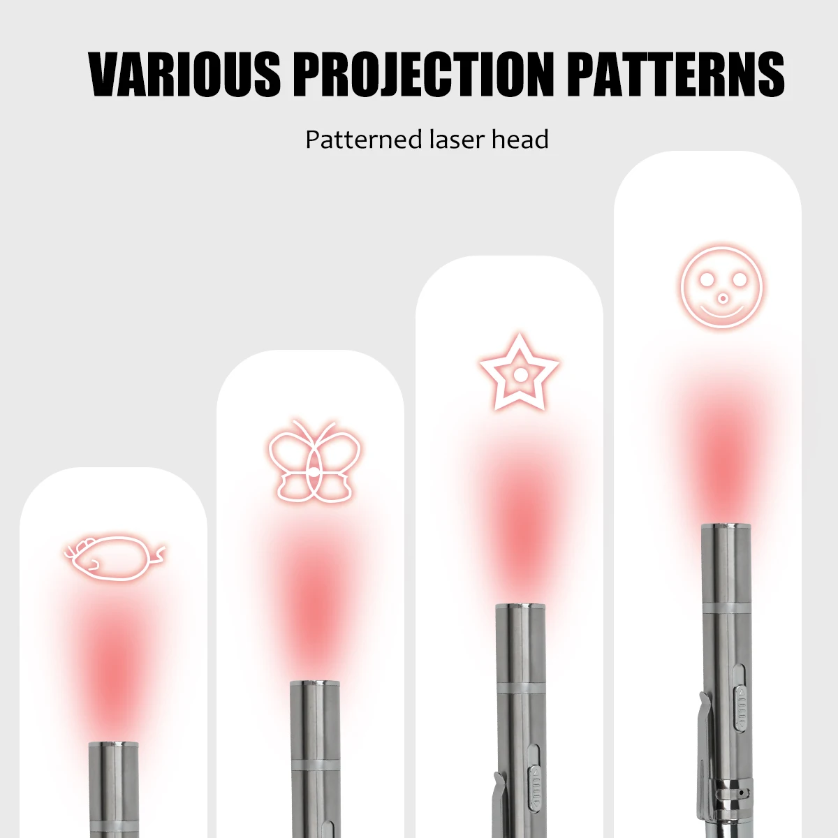 Wholesale USB Recharge 5 Adjustable Patterns LED Light Infrared Cat Laser Pointer Interactive Cat Laser Toy