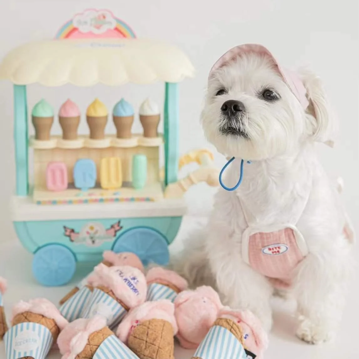 Latest design ins style Korean exquisite ice cream pet squeaky toy dog cat sniffing Tibetan food toy