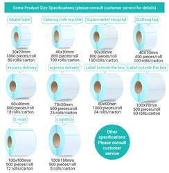 NOCI Hihg Quality Heat Transfer Thermal Barcode Labels Direct Thermal Sticker Paper Roll