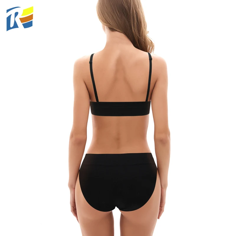 
Customized LOGO Seamless Nylon Yoga 2 Piece Sets Women Bra and Panty Sets 
