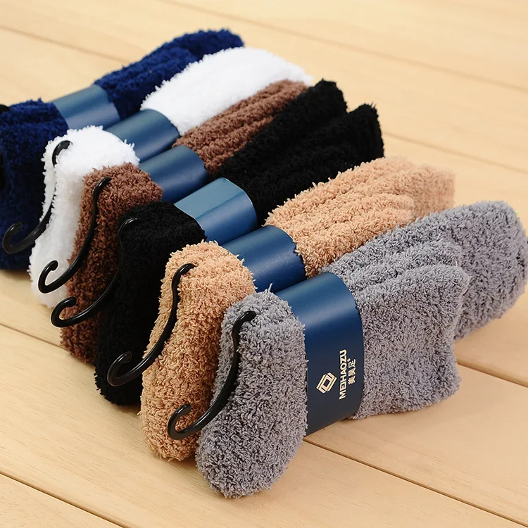 Cozy Cashmere Socks Spring Winter Warm Sleep Bed Socks Floor Home Fluffy Socks Coral velvet Feet Warmer Christmas gift for men
