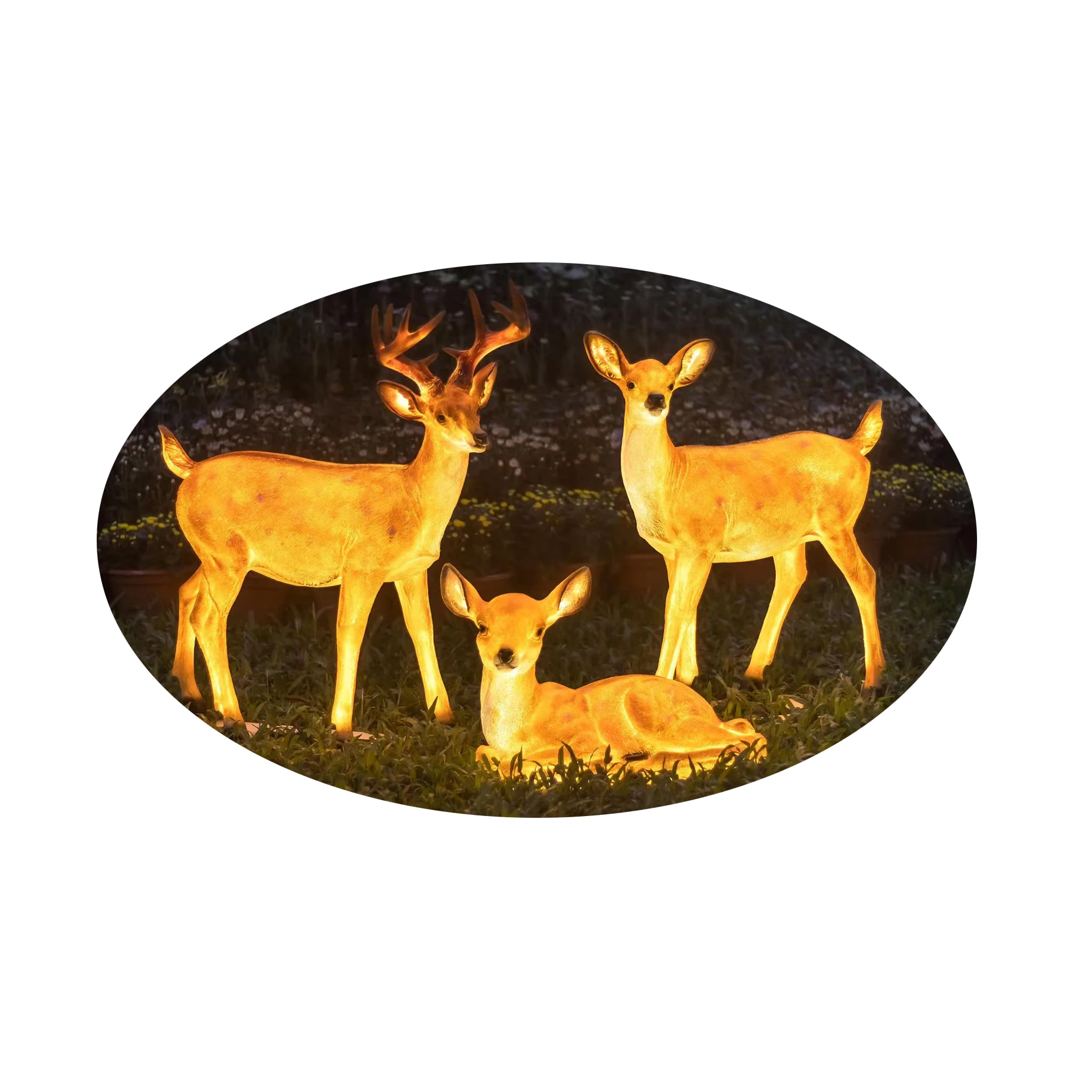 Simulated animal shaped lamp resin mini deer luminous deer cultural tourism shaped landscape lamp