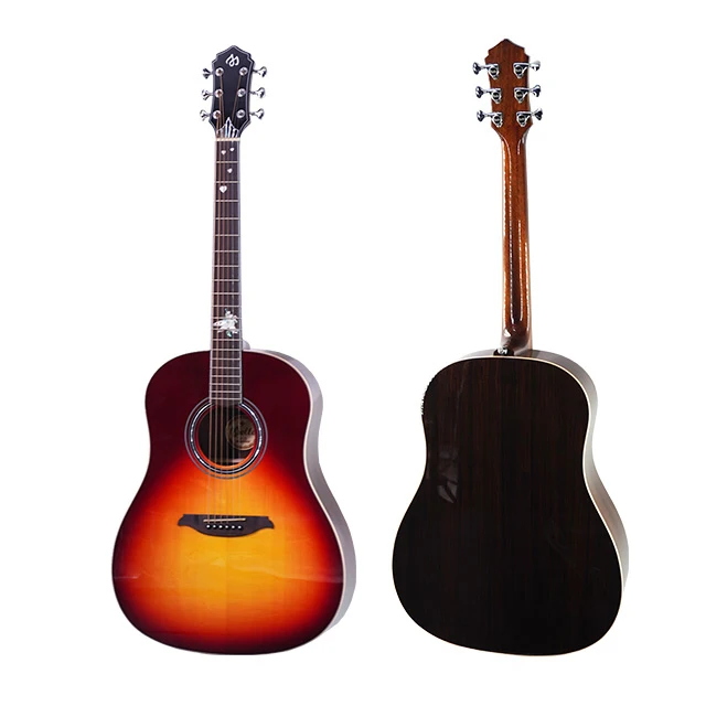 Classic Folk Guitar Solid Wood Rosewood Fingerboard Shell Acoustic Italy Acoustic Guitar