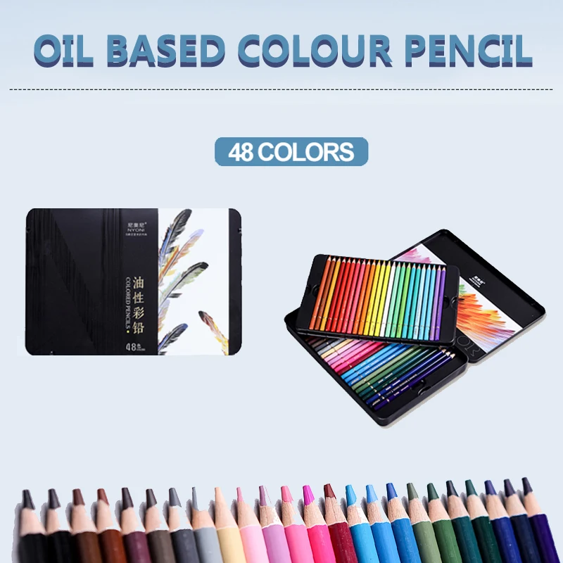 NYONI N8520-48 professional color pencil color pencils set colour 48 Colored Pencils