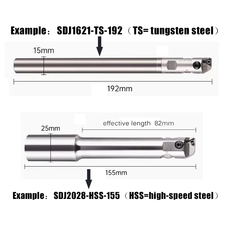 High Precision SDJ  Fine Tuning Boring Head Tungsten Steel High Speed Steel Boring Bar  For Deep Holes Boring Bar Tool Holder