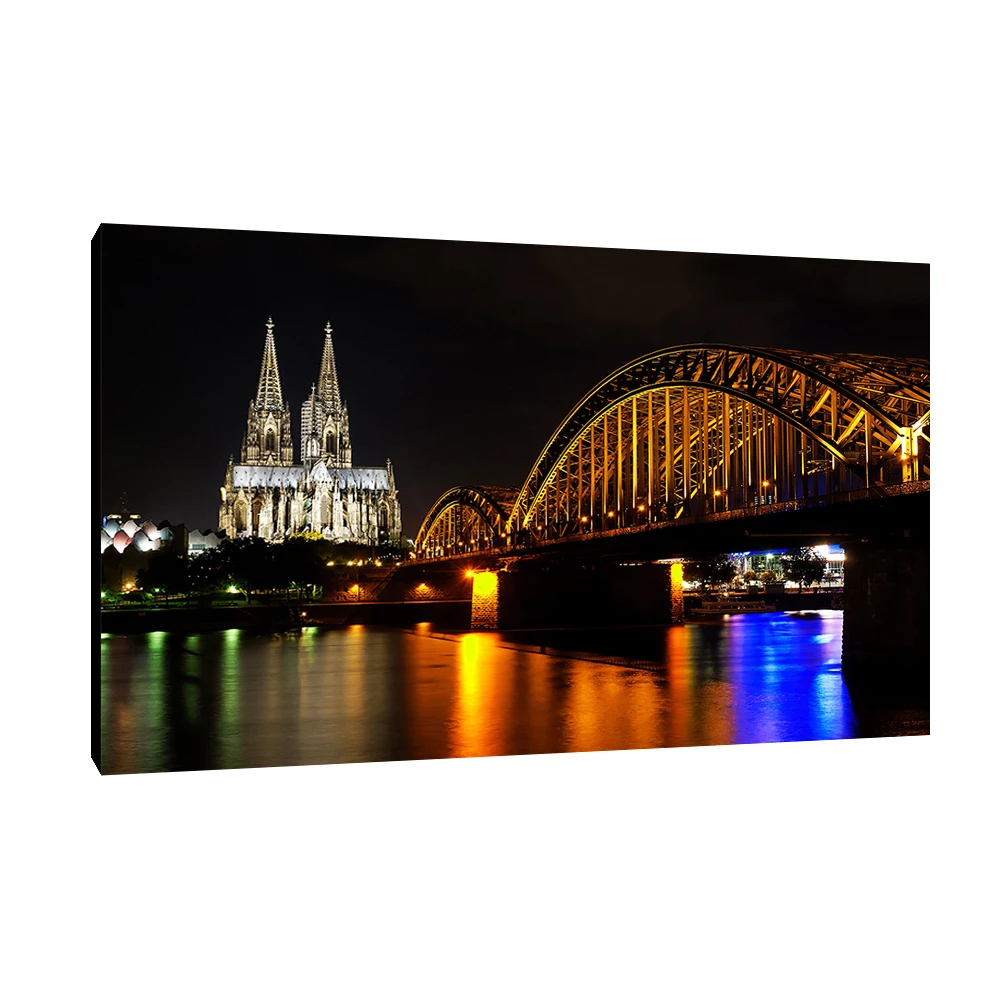 City night photography HD framed art prints beautiful scenery led lighted canvas wall art print