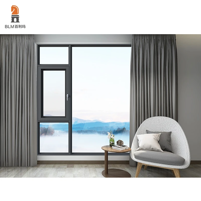 Подгонянный дом ударное тепловое разрушение створки двери поворотный звуконепроницаемый наружу открываемое окно