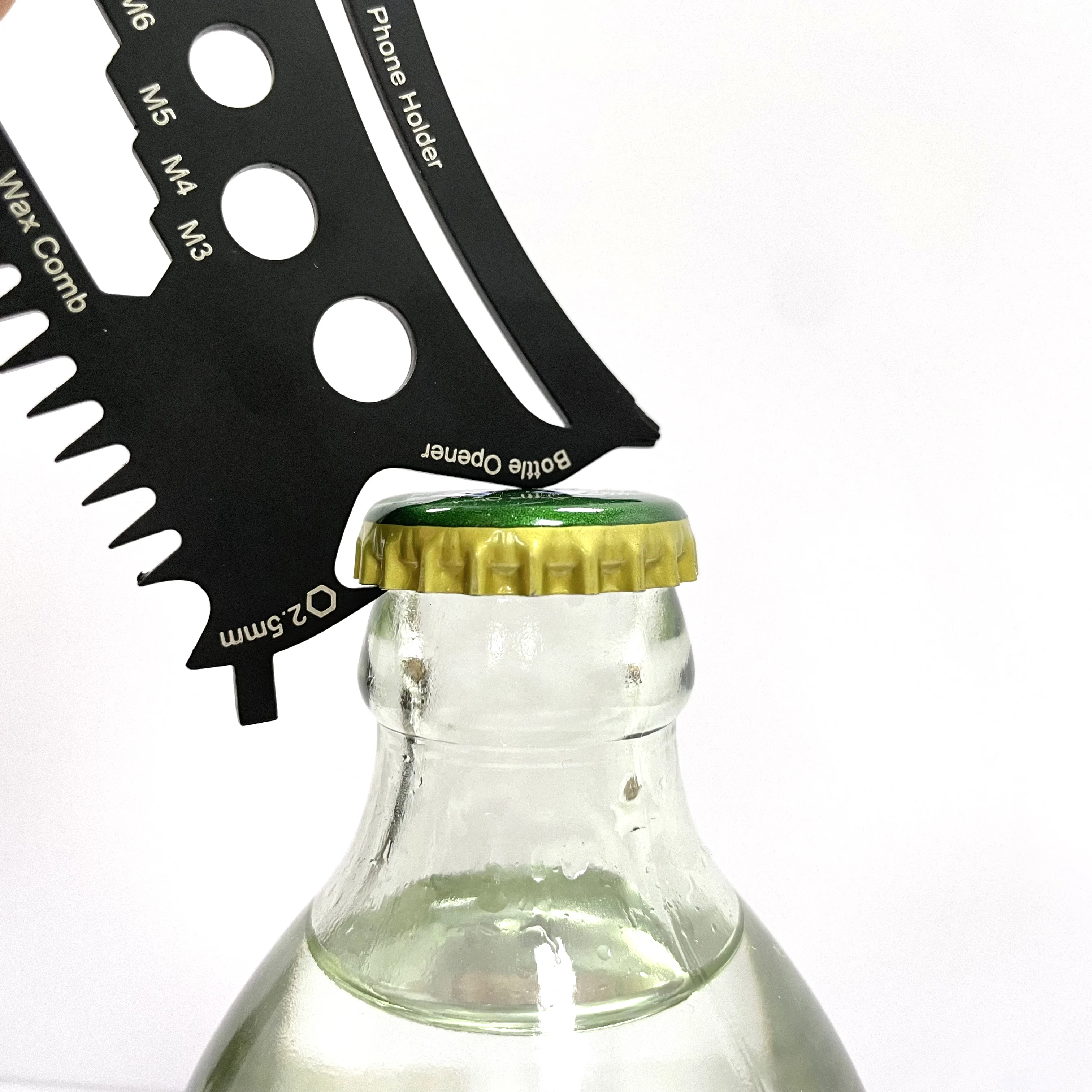 Steel Surfboard Wax Comb Scraper with Bottle Opener & Hex Fin Key Surf Tool