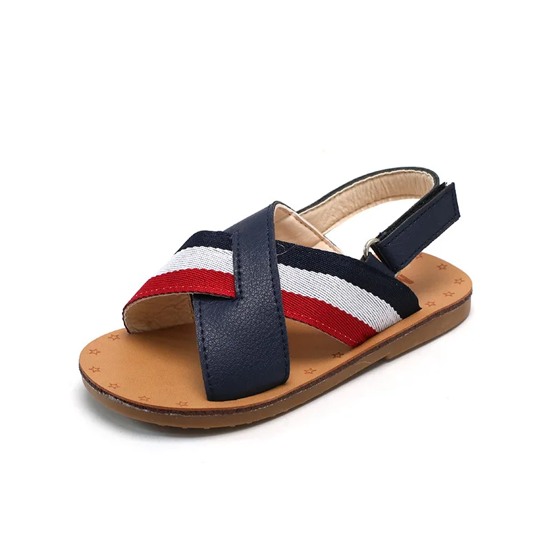 Лидер продаж; Пляжные летние детские сандалии из мягкой кожи высокого качества