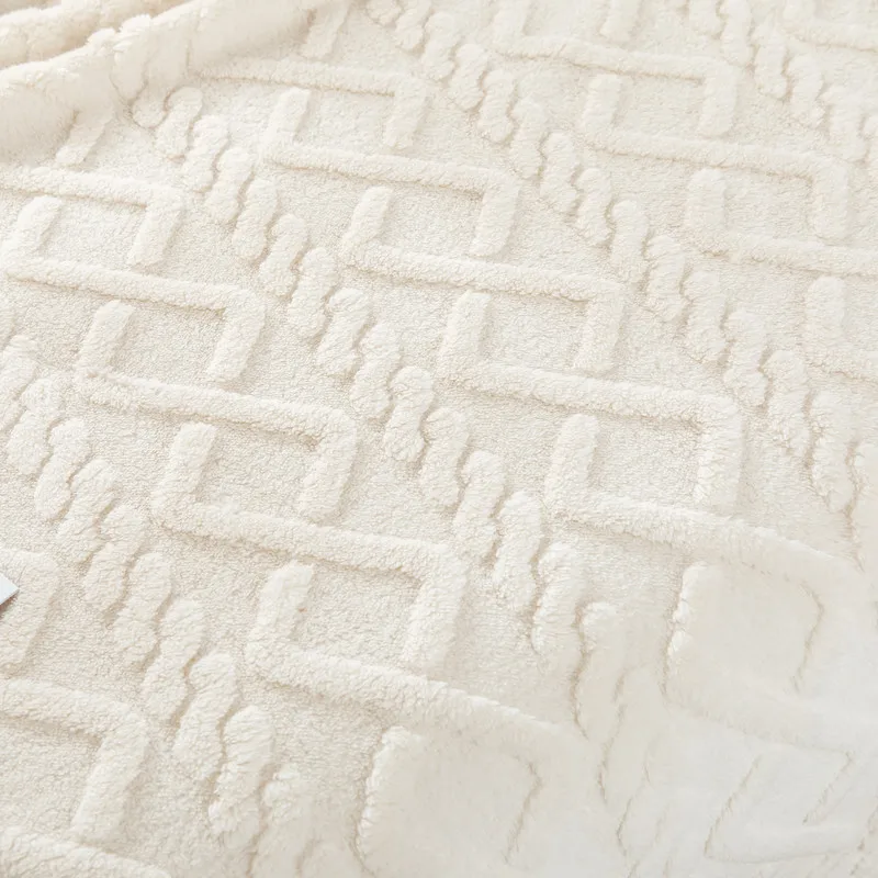 Blankets Throws Solid Color Striped Pattern Mink Flannel Fleece Plush Soft Throw Blanket