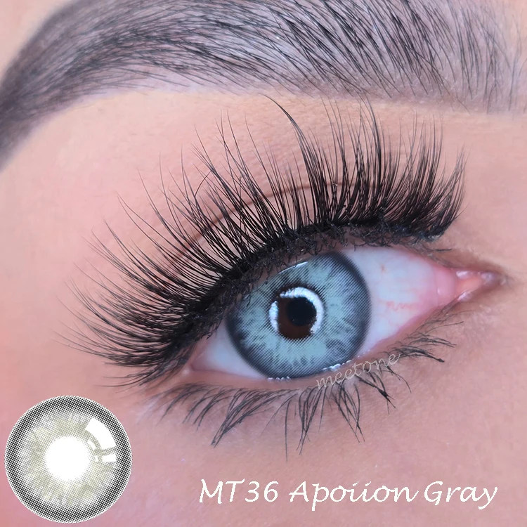Can Customized logo  Private label Meetone Apoiion Gray magic fancy top  cosmetic eye look color contact lenses