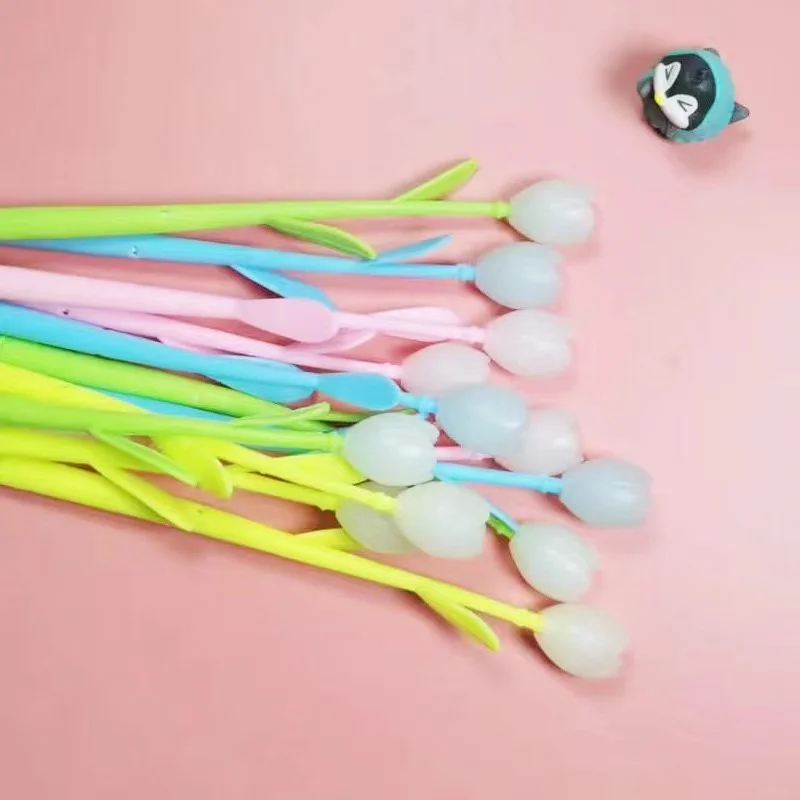Tulip Color-changing Flower Neutral Pen 0.5mm Black Creative soft glue water-based pen color-changing under the sun