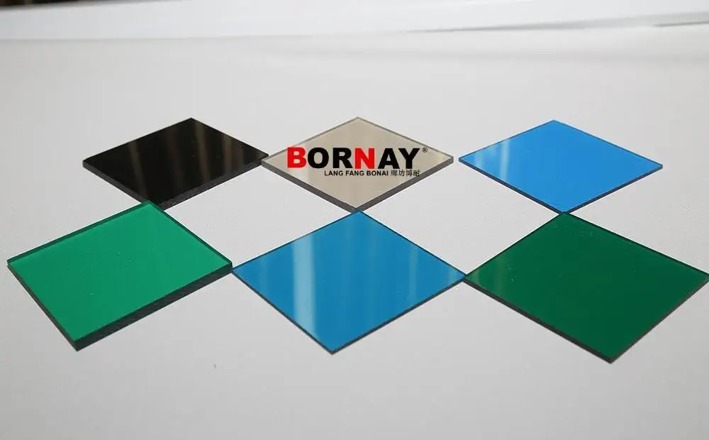 langfang bonai  Solid Sheet Colorful UV layer 100% resin solid polycarbonate panels clear sheets price list