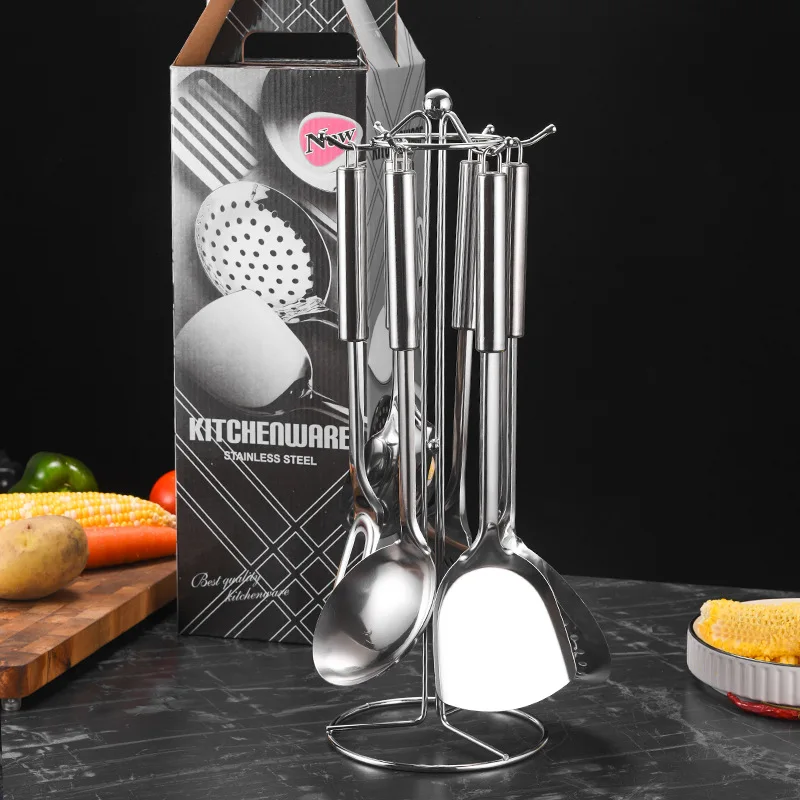 New product ideas 2024 home and kitchen 9 piece set Stainless Steel Utensil set Soup Ladle Slotted Pasta And Turner