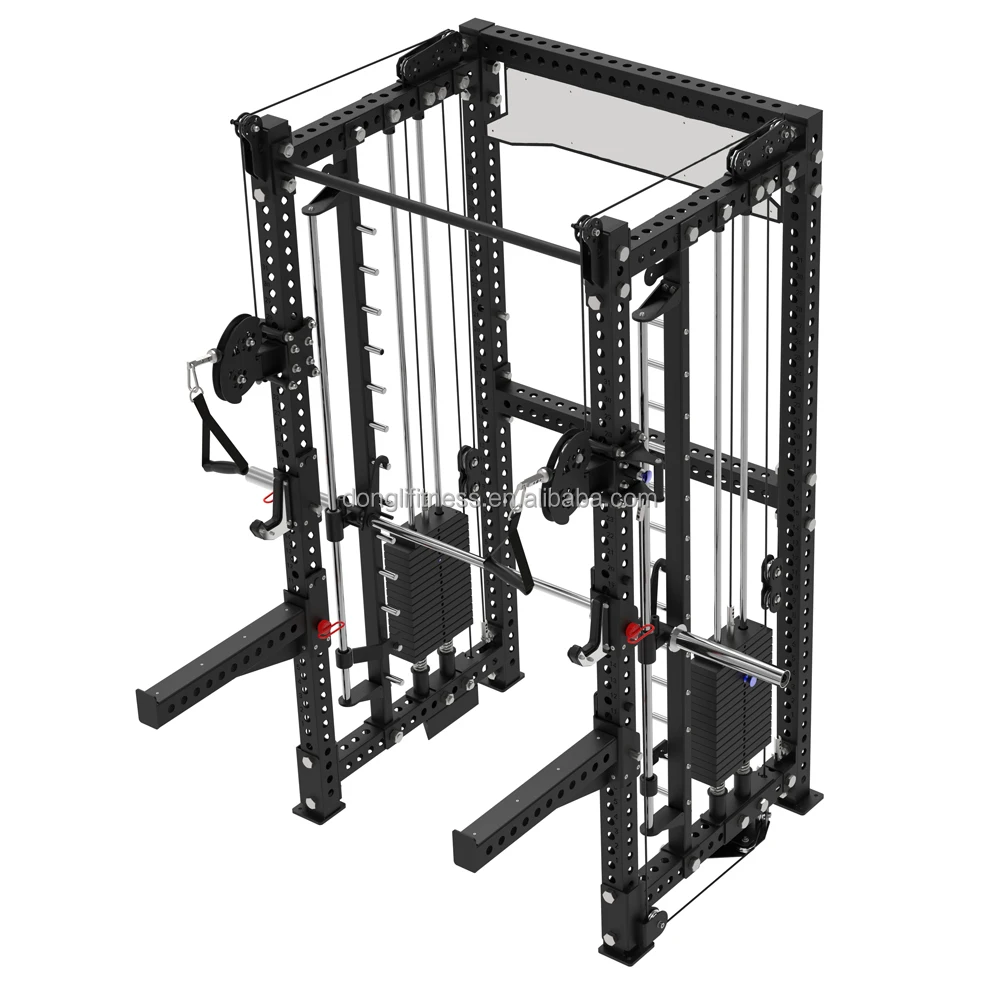 Factory Direct Wholesale Multifunction Power Rack Dual Cable Crossover Strength Training Gym Equipment