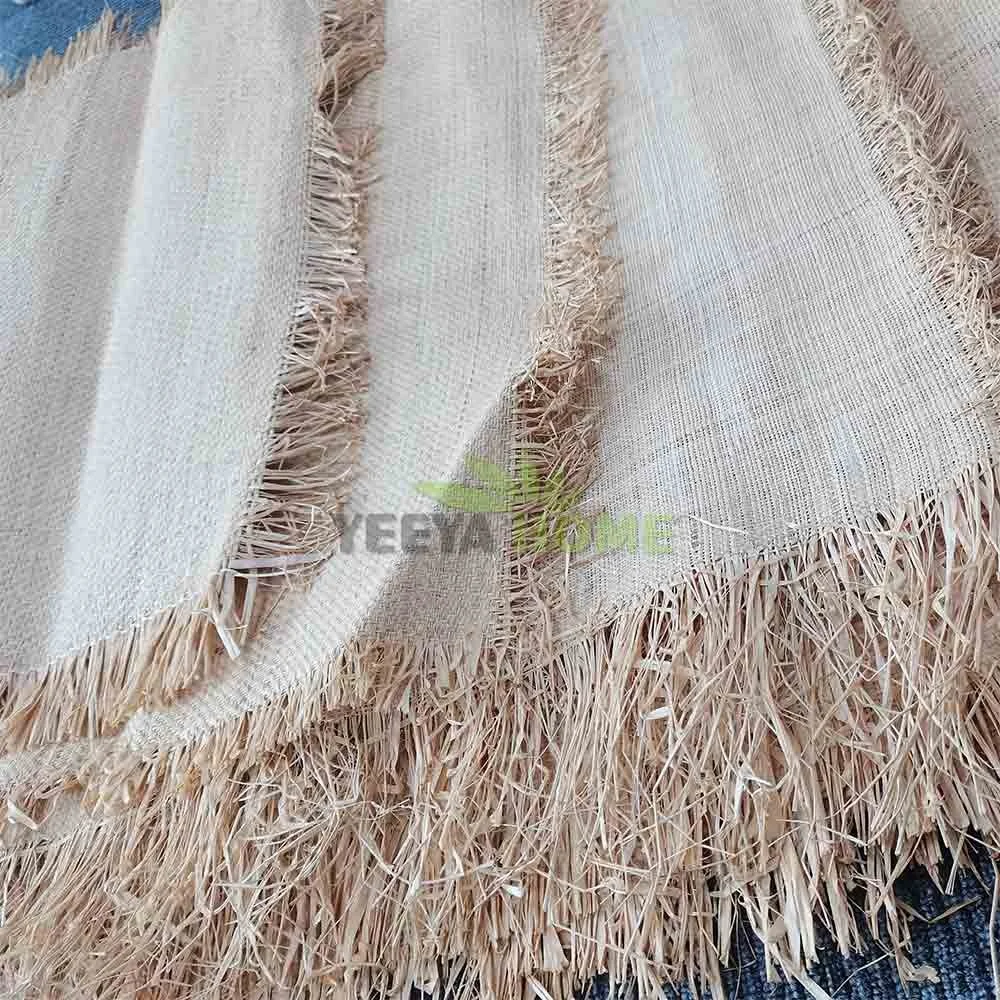 Popular Natural Raffia Material Fabric With Fringe Fiber for Hats Shoes Bags Wallpaper Home Decor