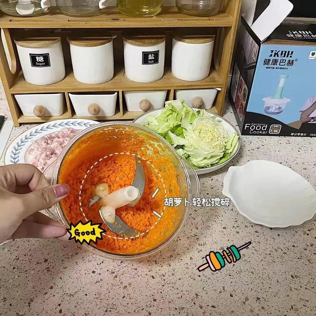 1.5L, 2L Hand meat grinder Slicer Chopper Garlic Onions Pepper Cutter Mini Food Processor Manual Food Chopper