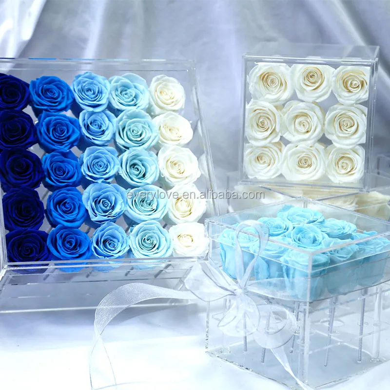 Every Love Clear Single Rose Acrylic Flower Box Customized For Valentine Day