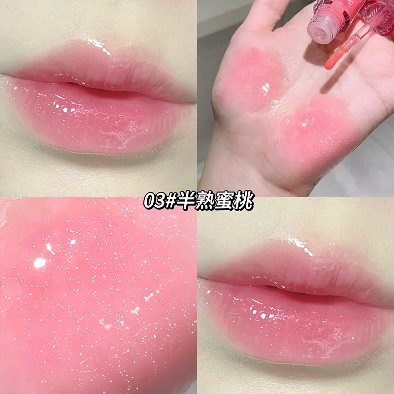 Gege Bear Lip Skin Care Product Hydration High Shine Pearl Lipgloss Non-sticky Moist Fruit Juice Magic Lip Gloss Oil