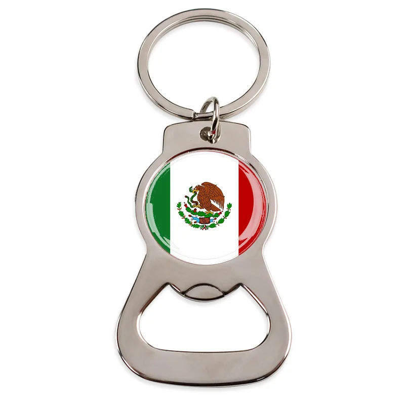 Stainless Steel Epoxy Sublimation Key Chain Bottle Opener Custom Beer Metal Keyring Keychain with logo